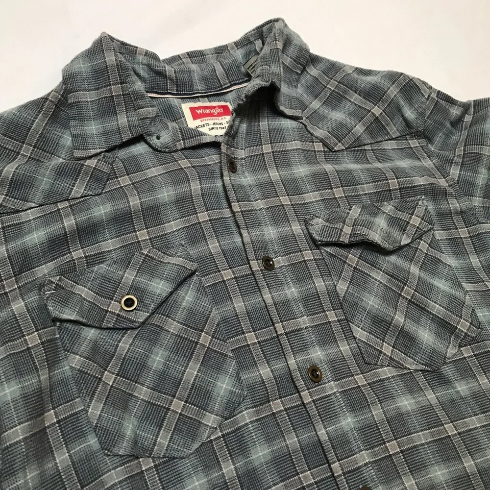 Wrangler mens gray flannel size M - Picture 4 of 9